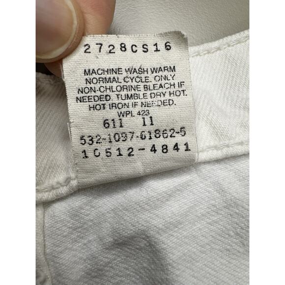 Vintage ‘94 Levi's 512 Jeans Womens 7 White Slim Fit Tapered Leg 90s Made in USA - Picture 11 of 16